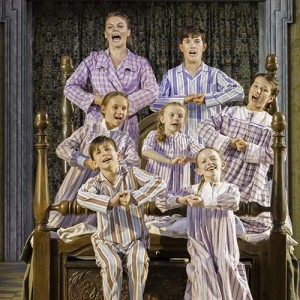 Maria (Charlotte Wakefield) and the von Trapp children in The Sound of Music at the Regent’s Park Open Air Theatre, London. Picture: Johan Persson