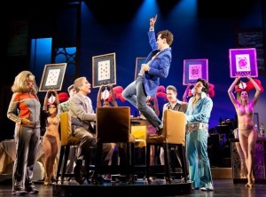 Tony Danza (seated) and Rob McClure in Honeymoon in Vegas – The Musical at the Paper Mill Playhouse, Millburn, New Jersey