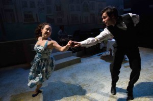 Do I Hear A Waltz at Park Theatre. Carolina Gregory (Giovanna) and Will Haswell (Alfredo). Photo credit Bill Knight.