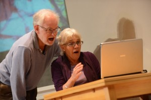 Paul Greenwood and Kate Dyson in You Can Always Hand Them Back at the Mercury Theatre, Colchester