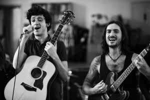 John Dagleish and George Maguire in Sunny Afternoon. Photography by Kevin Cummins