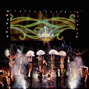 WEH2015 Be Our Guest Christopher Biggins flies in as a chandelier Claire_Bilyard