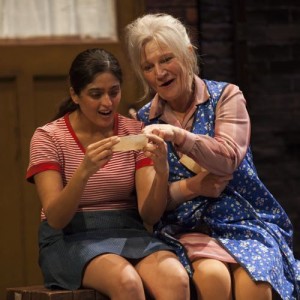 Mandeep Dhillon and Janice Connolly in ANita and Me at Reheater Royal Stratford East, Lodnon. Picture: Ellie Kurttz