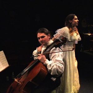 Cameron Harle as Roderick Usher, Eloise Kay as Madeline Picture: Elisha Adamson