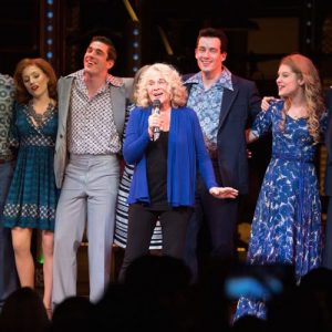 Carole King surprises the West End cast of Beautiful – The Carole King Musical. Picture: Craig Sugden